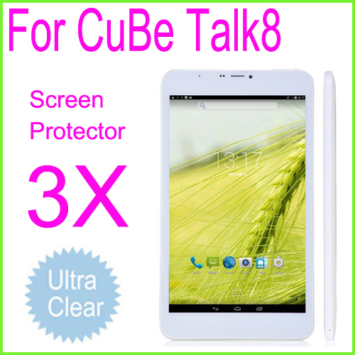 3pcs Clear Screen Protector Protective Guard Film for Cube Talk8 talk 8h U27GT 3G Phone Call