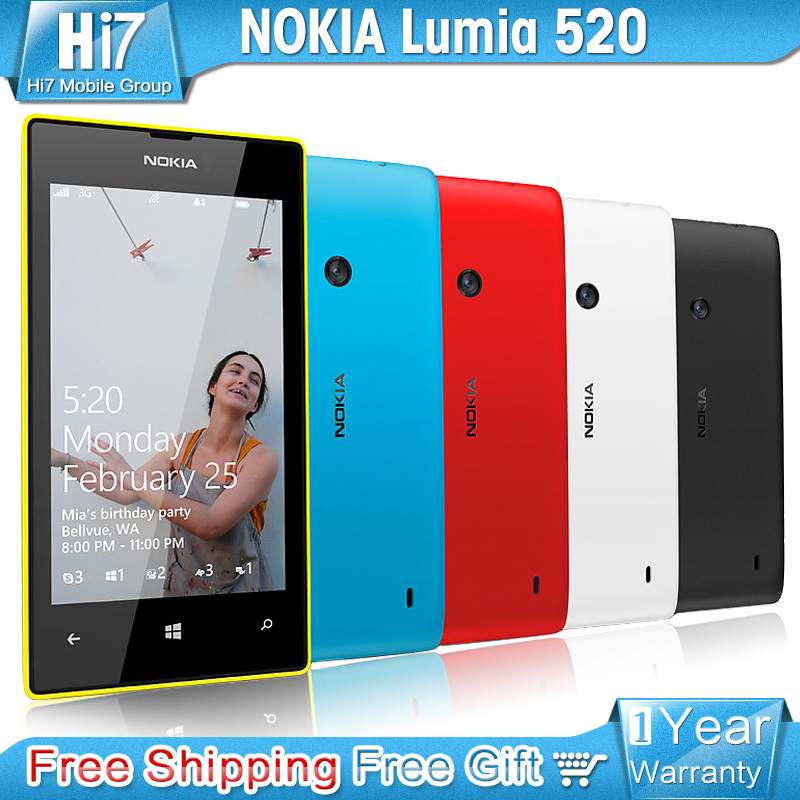 520 Original Nokia lumia 520 Unlocked Dual Core 3G WIFI GPS 5MP Camera 8GB 512MB Storage