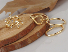 2014 TJ018 4pcs lot Artilady gold plated midi 4pcs set stacking rings fashion lovely bowknot women