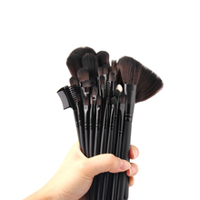 USA Stock 32 PCs Pro Brand Eyebrow Shadow Makeup Cosmetic Brush Set Natural Leather with Black