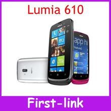 12 month warranty  Original Nokia Lumia 610 GSM 8GB storage windowns os 5MP camera mobile phone Free Shipping in stock