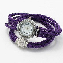 New 2014 Fashion Beads Rhinestone Jewelry Women Bracelets Ball Charm Rhinestone Magnetic Women Dress Bracelets Purple Watches