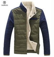 Big Size Winter Parka Men 5XL 2014 New Stand Patchwork Brand For Young Boy Student Brand