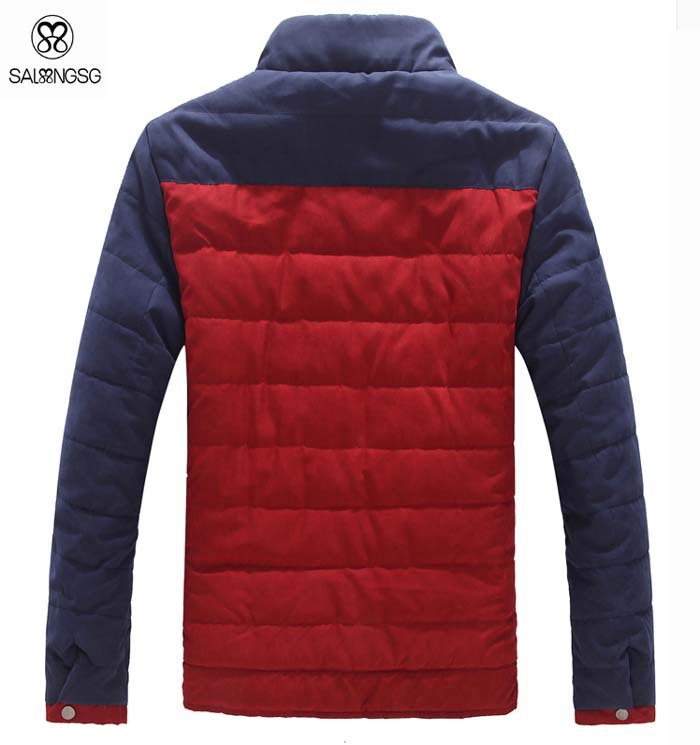 Big Size Winter Parka Men 5XL 2014 New Stand Patchwork Brand For Young Boy Student Brand