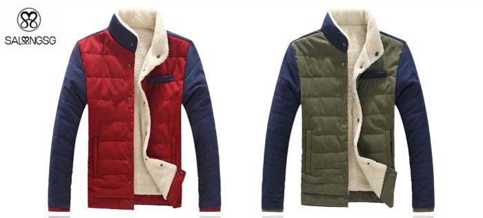 Big Size Winter Parka Men 5XL 2014 New Stand Patchwork Brand For Young Boy Student Brand