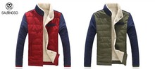Big Size Winter Parka Men 5XL 2014 New Stand Patchwork Brand For Young Boy Student Brand