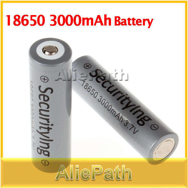 2pcs securitying 3.7 v 3000mah bateria recarregável 18650