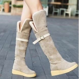 Hot Sale Women Genuine Leather Flat Ankle Boots Vintage Suede Fur