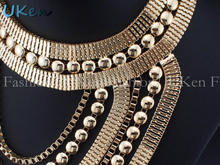 2014 Boho Style Exaggerated Multilevel Chain Statement Necklaces For Women Dress Designer Jewelry Gold And Silver