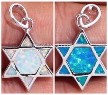Wholesale Retail For Women Jewelry Blue White Fire Opal 925 Sterling Silver Plated Pendant 1 OD4021