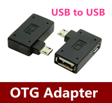 Wholesale 50pcs lot With power right bend micro USB to USB OTG Adapter micro USB OTG