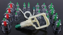 Free Shipping 24 pcs Vacuumn Cupping Massage Magnet Therapy Suction Pull Out Vacuum Pump Apparatus Chinese