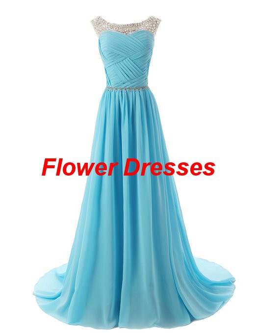 Girls Graduation Dress Formal Party Gown Beaded Straps Bridesmaid Prom ...