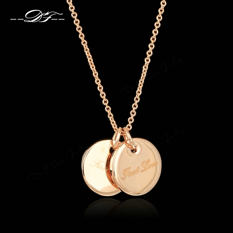 Elegant First Love Party Necklaces Pendants 18K Gold Plated Chain Fashion Jewelry For Women Wholesale Accessories