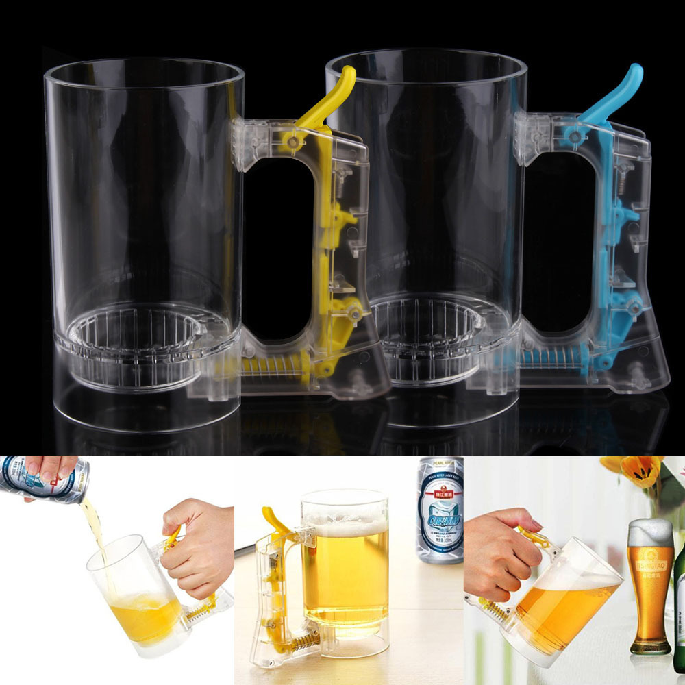 New Sparkling Beer Mug Wine Water Frothing Beer Cup Novelty for Party Blue EMS Free Shipping