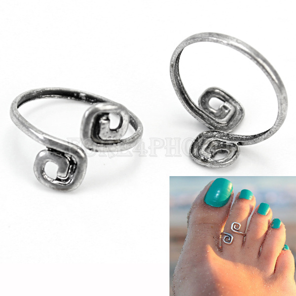 2 Pcs Adjustable Toe Ring Fashion Women Lady Girls Summer Beach Foot Jewelry