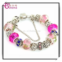 2014 New European Glass Crystal Beads Bracelet Fits Pandora Style Bangle Bracelets Charms LET32