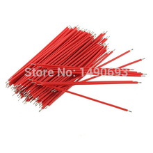 100pcs Breadboard Jumper Cable Wires For Experiment Test Tinned 1.0mm 6cm Red Free Shipping