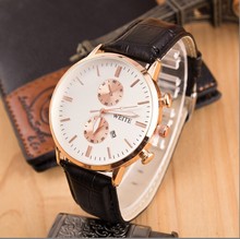LZ Jewelry Hut WT013 2014 New Fashion Design 5 Colors Leather Strap Men Top Brand Luxury Complete Calendar Quartz Watch