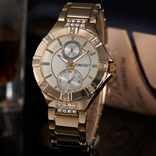 Luxury Brand Quartz Watch Women Gold Stainless Steel Case With Jewelry Dress Analog Woman Wrist Watches From WEIDE Watch Store