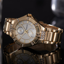 Luxury Brand Quartz Watch Women Gold Stainless Steel Case With Jewelry Dress Analog Woman Wrist Watches