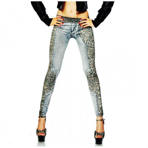 Подробная информация о новинка леопарда тонкие джинсы подходят карандаш брюки свободного покроя женщин женские брюки