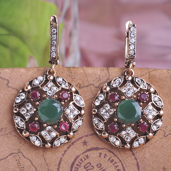Fashion Top Selling Womans Joyas Bijoux Brand New Arrival Nice Turkish Jewelry Emerald Earrings For Men