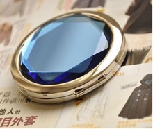 Accessories crystal double faced folding makeup mirror