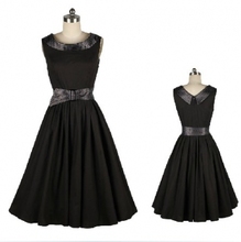 2014 Casual Elegant Dresses Women Sleeveless Party Vintage Prom solid Dresses black pinup Plus Size