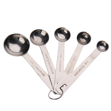 1 set of 5Pcs Stainless Steel Delicate Table Coffee Tea Measuring Spoon Kitchen Tool Free Shipping New Products Promotion