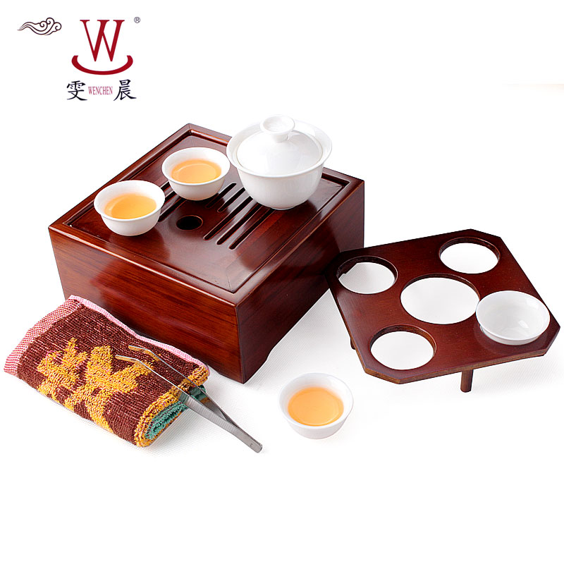Coffee Tea Sets Ceramic cup tureen bamboo tea tray set portable travel tea set bone china