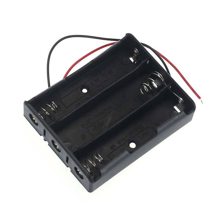 1pcs Plastic 3 Way 18650 Battery Storage Case Box Holder for 3x 18650 Batteries with Wire