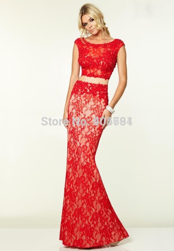 Two-Pieces-Red-Prom-Dresses-2015-Vestidos-Boat-Neck-Backless-Lace-Prom ...