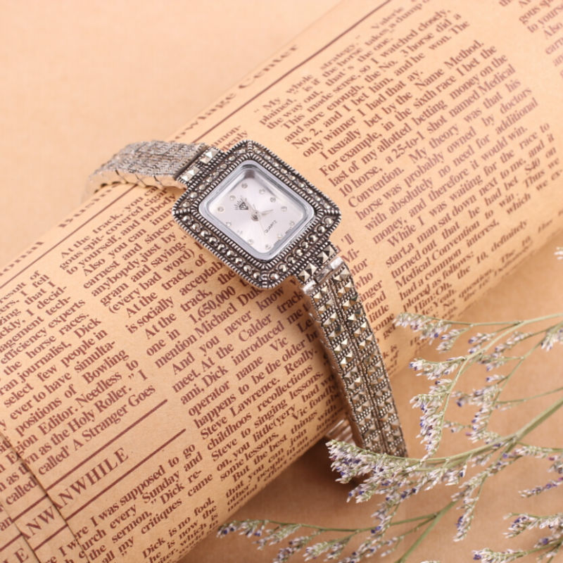 Brand New Fashion Women s Wrist Watch Bracelet Quartz Watch Relogio Luxury 925 Thai Silver Watches
