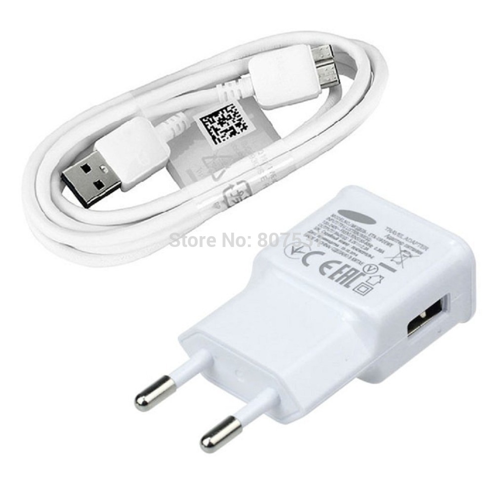 EU Plug 2A Wall Charger with USB 3 0 Data Sync Transfer Charger Cable for Samsung