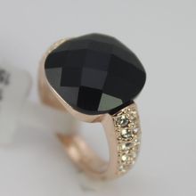 18K Rose gold plating Dark ruby ring CZ Diamond Round Cut 1 Carat 6mm Wedding Ring Austrian Crystals Wholesale For Women S024
