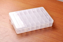 Adjustable 24 Compartment Plastic Storage Box Jewelry Earring Bin Case Container