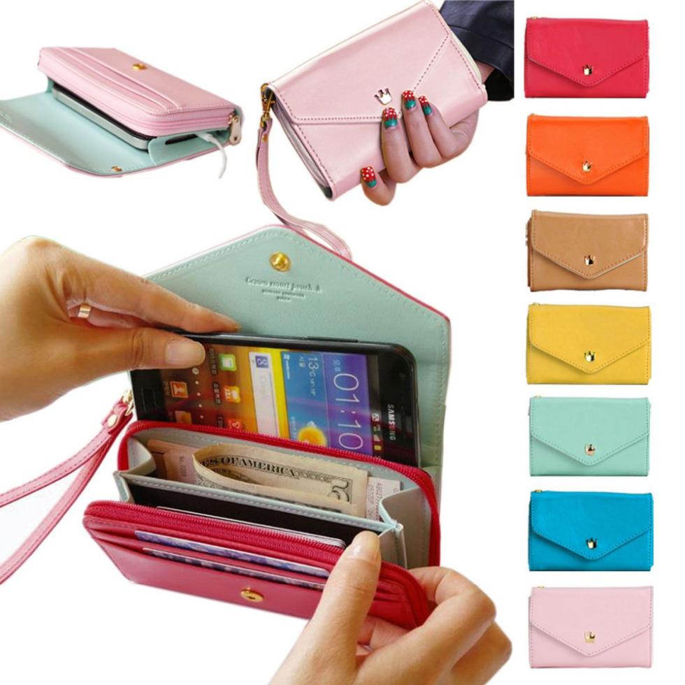 Drop shipping New multifunction women wallet Coin Case purse for iphone Galaxy case iphone 4 5