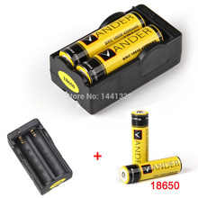 2pcs18650 Rechargeable Battery 4200mAh 3.7V Li-ion Vander + 1pcs Two Slot Smart Battery Charger US PLUG