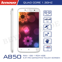 Original Lenovo A850 Cell Phones MTK6582 Quad Mobile Phone 1G RAM 4G ROM 5MP Camera 5.5”IPS Screen Smartphone Android Phone