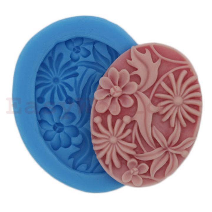 Flower Cabochon Cameo Silicone Mold Silicon Mould For Polymer Clay Crafts Jewelry Cake Decorating Decoration Mold