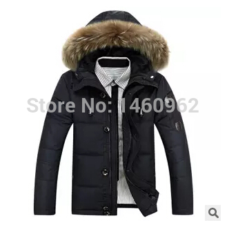 HOT New Men s Winter Hooded Down Jacket Thicker Section European and American Fashion Men s