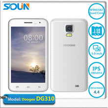 Doogee Voyager2 DG310 5 Inch IPS Mtk6582 Quad Core Android 4.4 Mobile Cell Original Phone 1GB 8GB Dual Cam 3G BT GPS In Stock