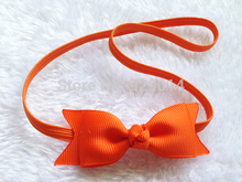 Hair accessories infant baby girls 3 2inch ribbon bowknot with skinny headband children band drop shipping