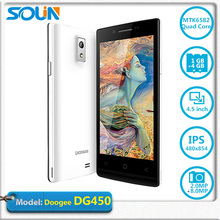 DOOGEE Brand LATTE DG450 MTK6582 Quad Core Android Phone 4.5 Inch IPS Screen Cell Phones 1GB RAM 4G ROM 8MP Camera SmartPhone