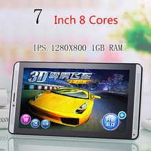Octa Core 7 inch 8 cores Tablet Pc phone mobile 3G Sim Card Slot Camera 5.0MP IPS 1280X800 1GB RAM WIFI GPS GSM WCDMA
