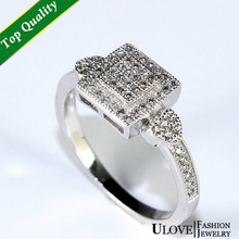 Square Platinum Plated Wedding Ring Aneis Femininos Simulated Diamond Ring Cubic Zirconia Ring Set Alliances Of Marriage Ulove