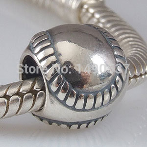 Genuine 100 925 Sterling Silver Olympic Sports Charm Bead Baseball Fits Pandora DIY European Bracelets Necklaces