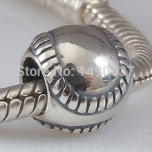 925 Sterling Silver Olympic Sports Charm Bead Baseball Fits Pandora DIY European Bracelets Necklaces BST-4