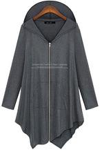 Plus Size Extra XL 4XL Women T Shirt Asymmetrical Hem Top Long Sleeve Tops Casual Solid